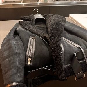 All Saints Harley Black Shearling Jacket
